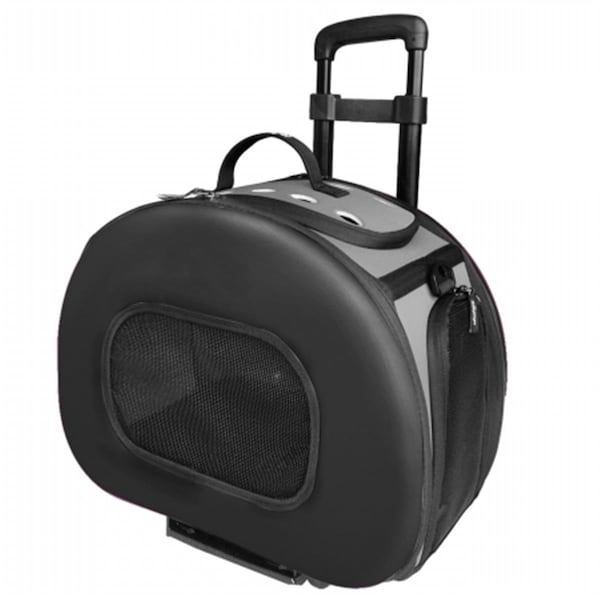 Petpurifiers Tough-Shell Wheeled Collapsible Final Destination Pet Carrier- Black - Medium PE3176291 - main
